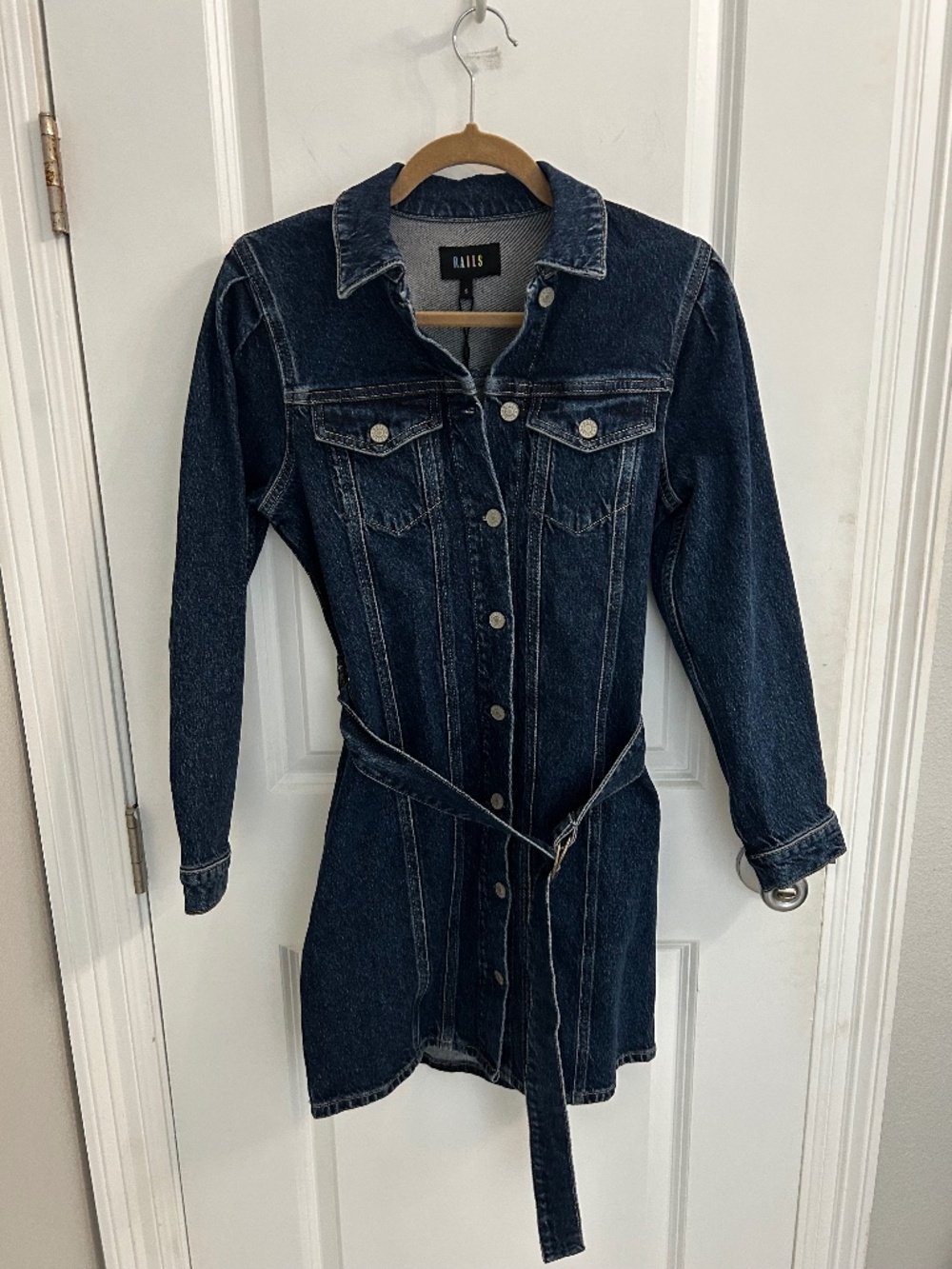 Rails denim button down dress